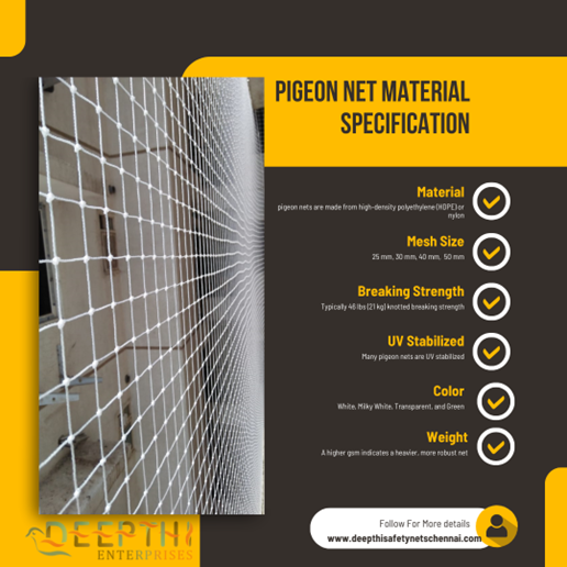 pigeon net material specification